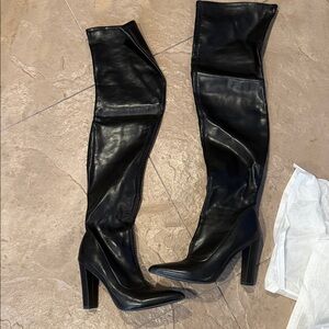 Amazon Black Over-the-Knee High Heel Boots